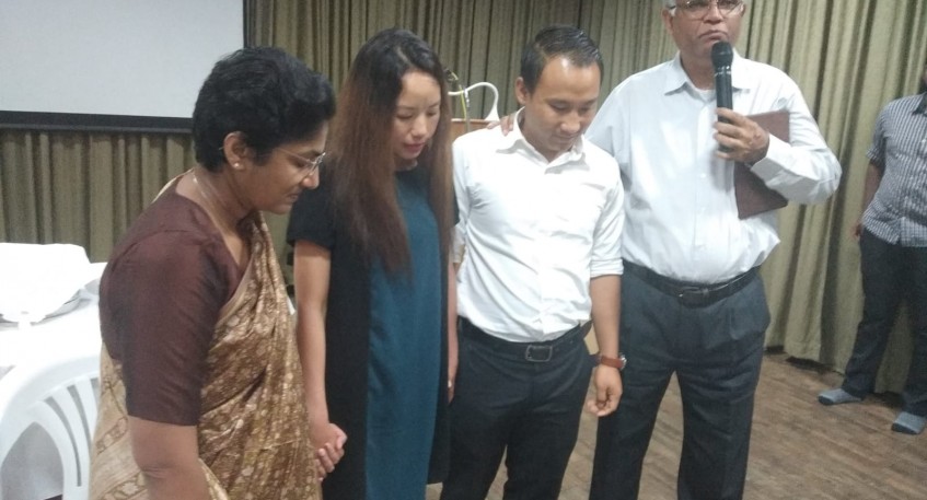 Welcoming the newly Married couple